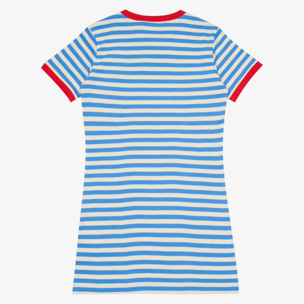 Striped Jersey Dress - Sky Blue