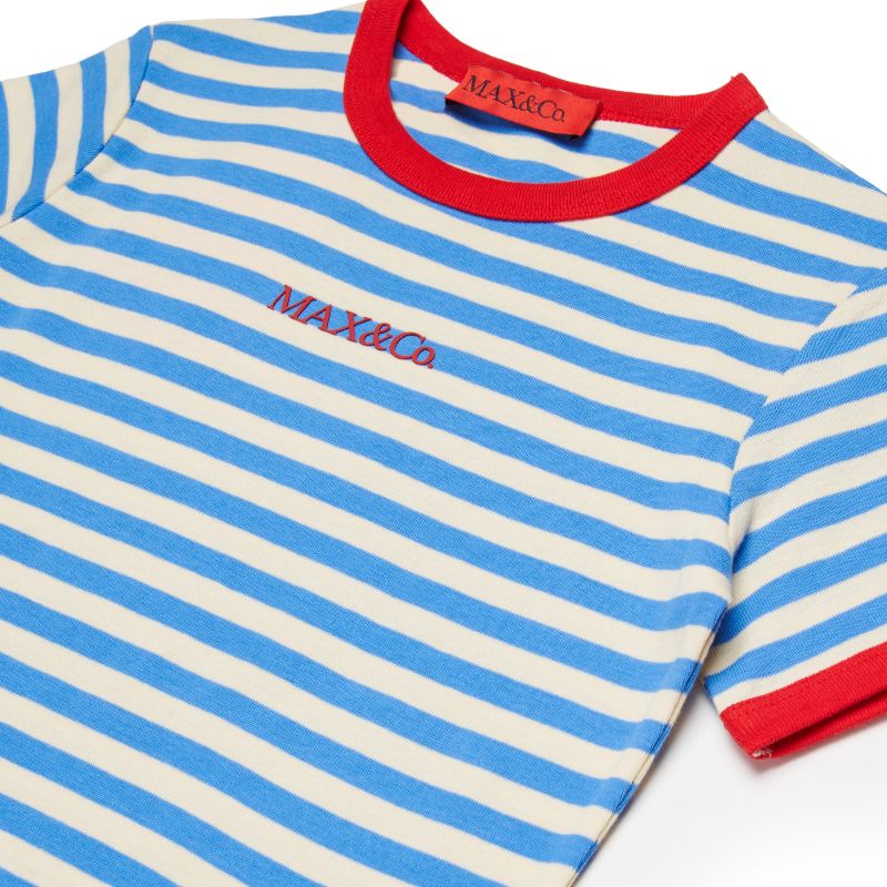 Striped Jersey Dress - Sky Blue