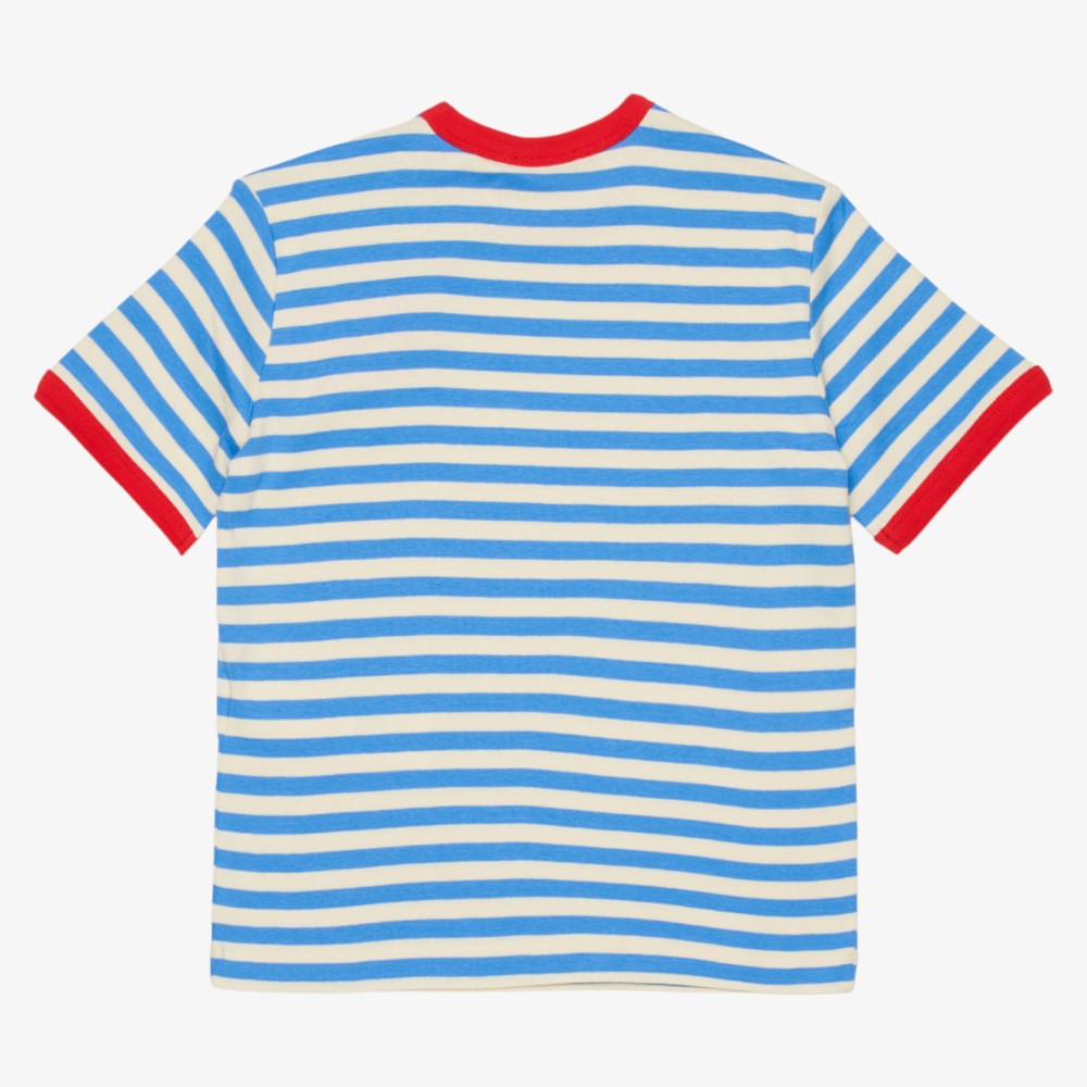 Striped T-Shirt With Logo - Sky Blue