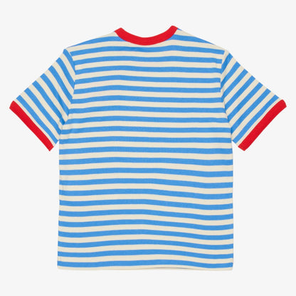 Striped T-Shirt With Logo - Sky Blue
