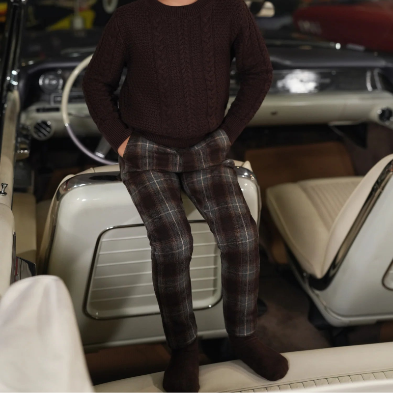 Parker Plaid Pants - Chocolate