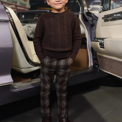 Parker Plaid Pants - Chocolate