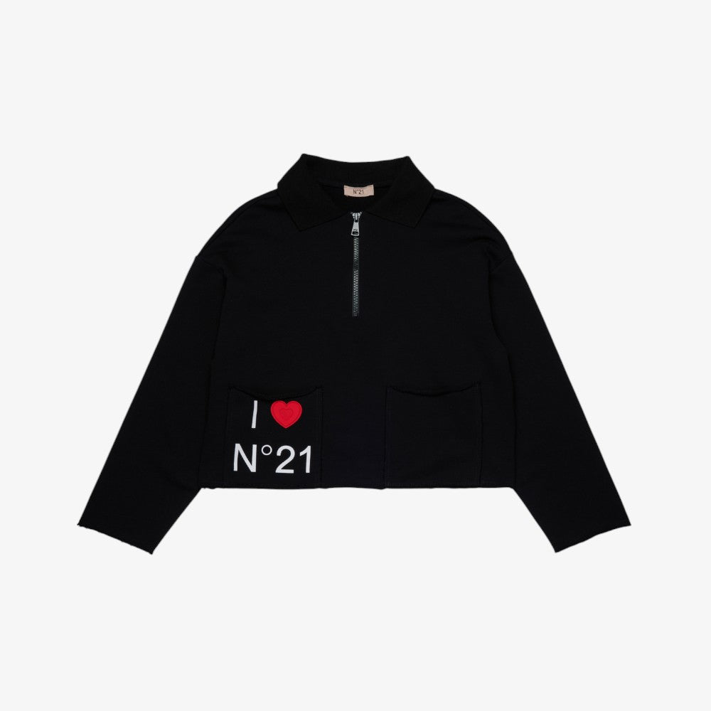 Zip Up Sweatshirt - Black