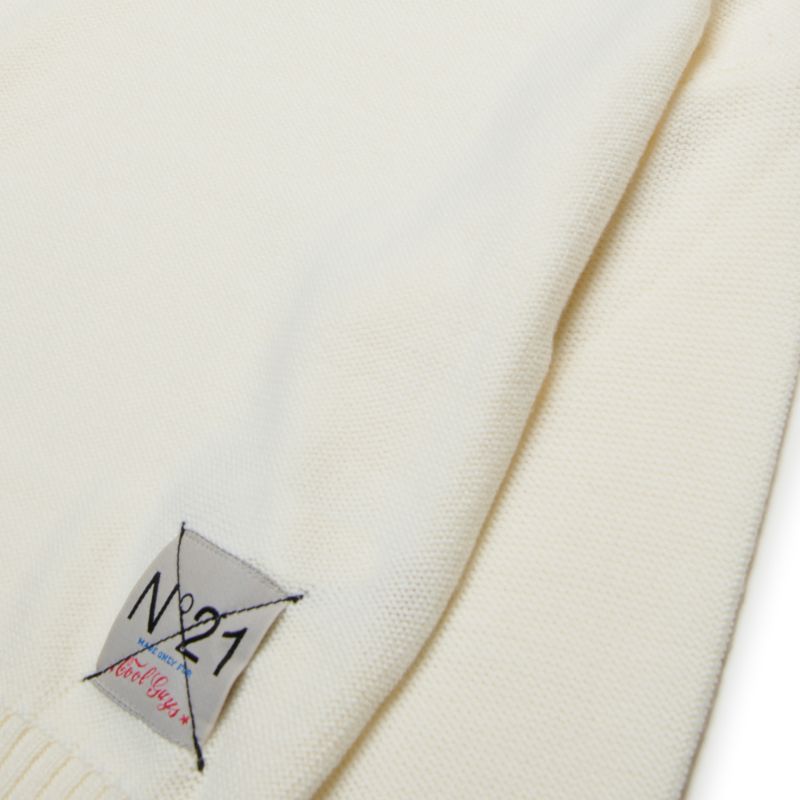 Side Button Knit Sweater - Cream