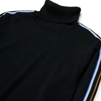 Maglia Stripe Turtleneck - Black
