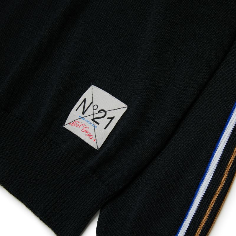 Maglia Stripe Turtleneck - Black