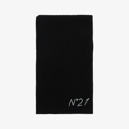 Logo Knit Scarf - Black