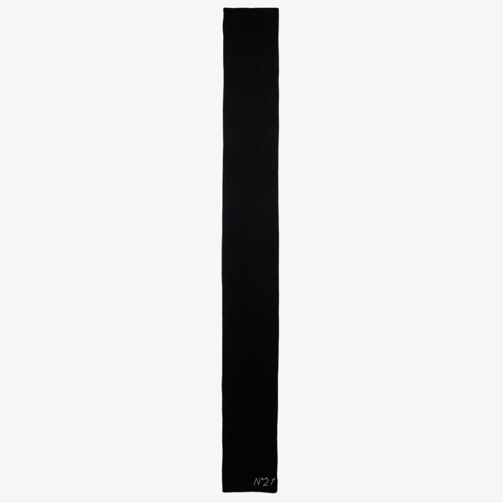 Logo Knit Scarf - Black