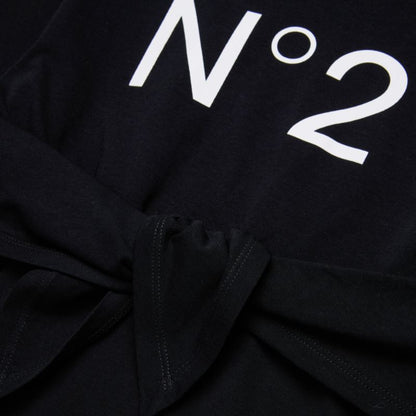 Logo T-Shirt Dress With Tie - Black
