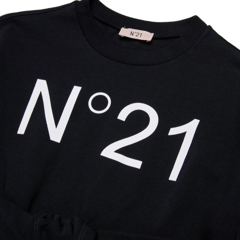 Logo T-Shirt Dress With Tie - Black