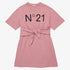 Logo T-Shirt Dress With Tie - Pink