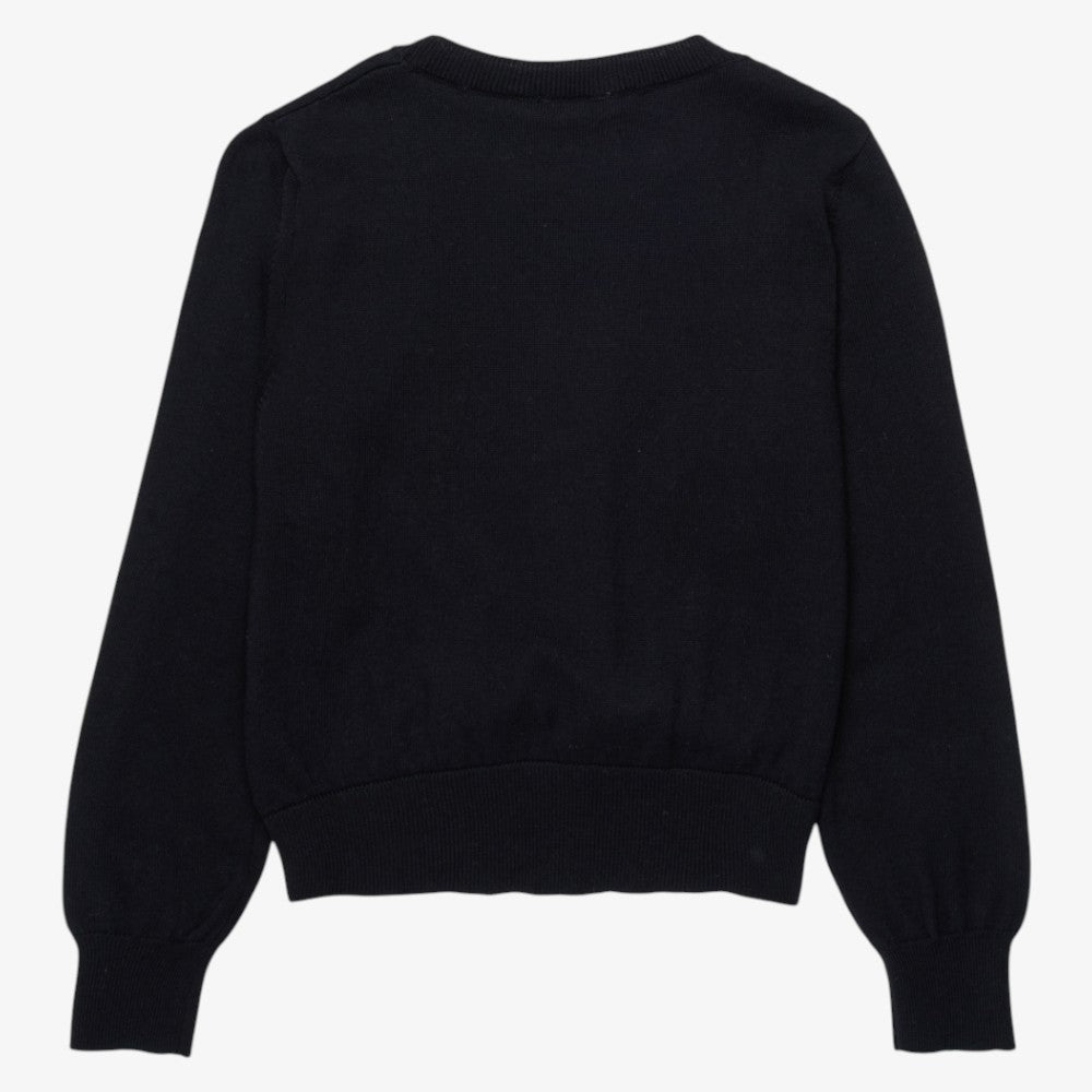 Twisted Hem Knit Sweatshirt - Black