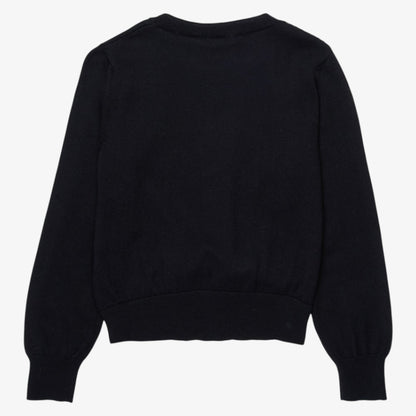Twisted Hem Knit Sweatshirt - Black