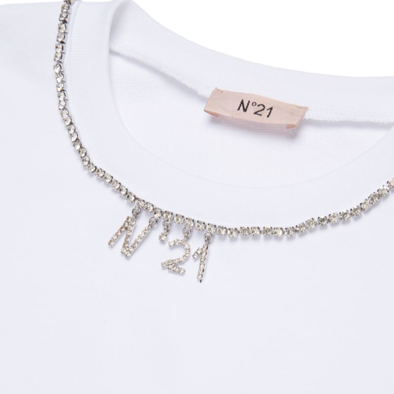 Jewel Trim Sweatshirt - White