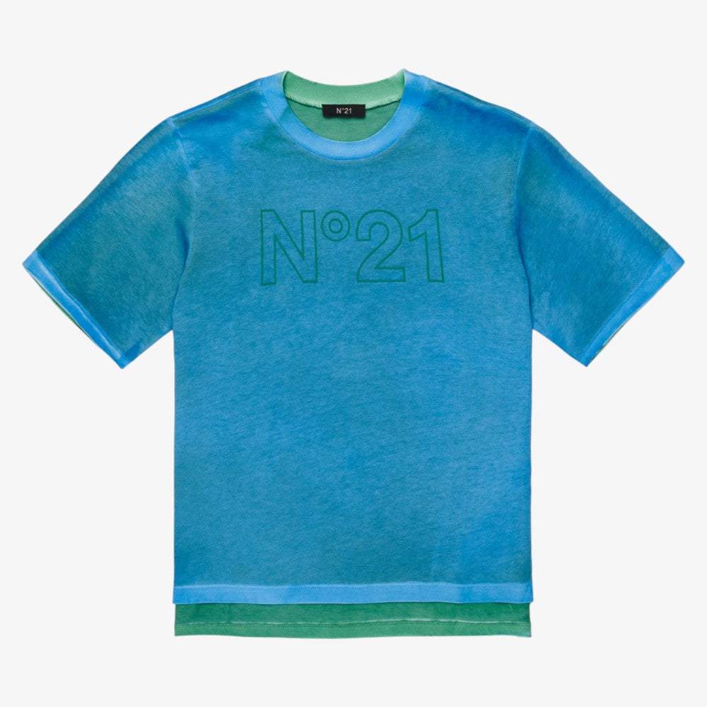 Oversized Logo Tee - Faded Blue
