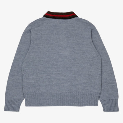 Knit Polo Sweater - Grey