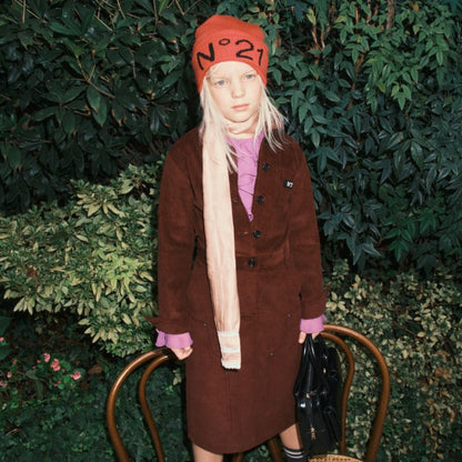 Knit Logo Beanie - Coral Red
