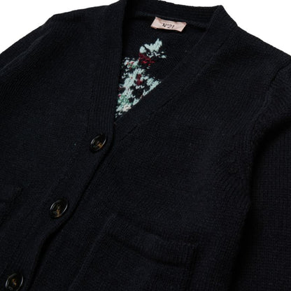 Jacquard Flower Cardigan - Black