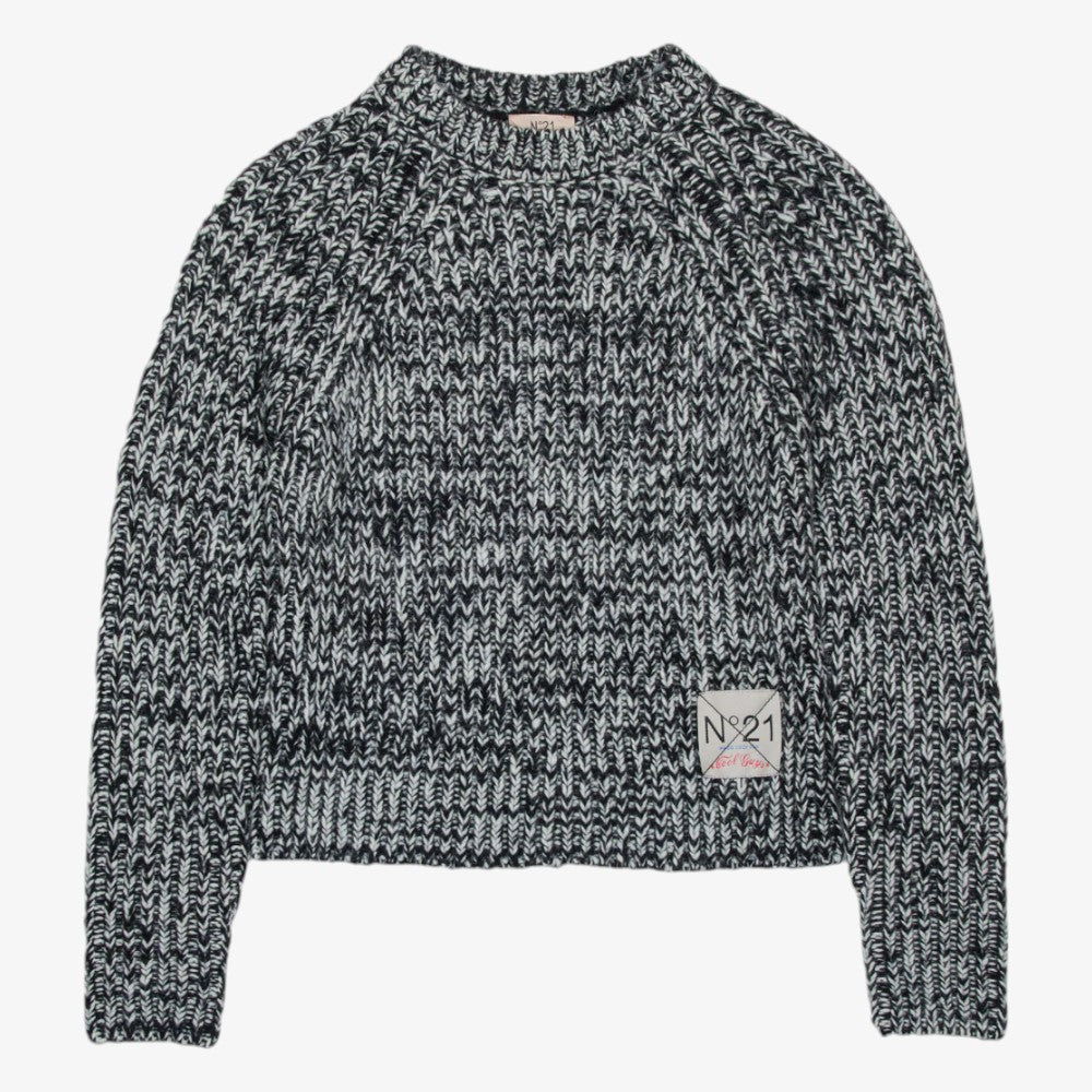 Knit Marled Sweater - Black