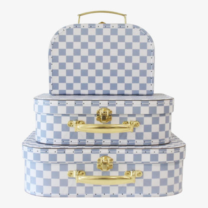 KIDS CARRY CASE SET - Blue Check