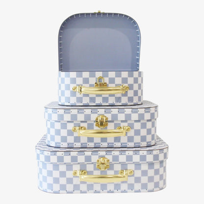 KIDS CARRY CASE SET - Blue Check