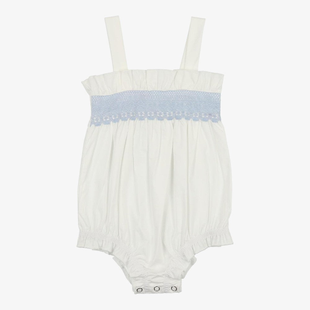 Panther Lace Romper - Light Blue
