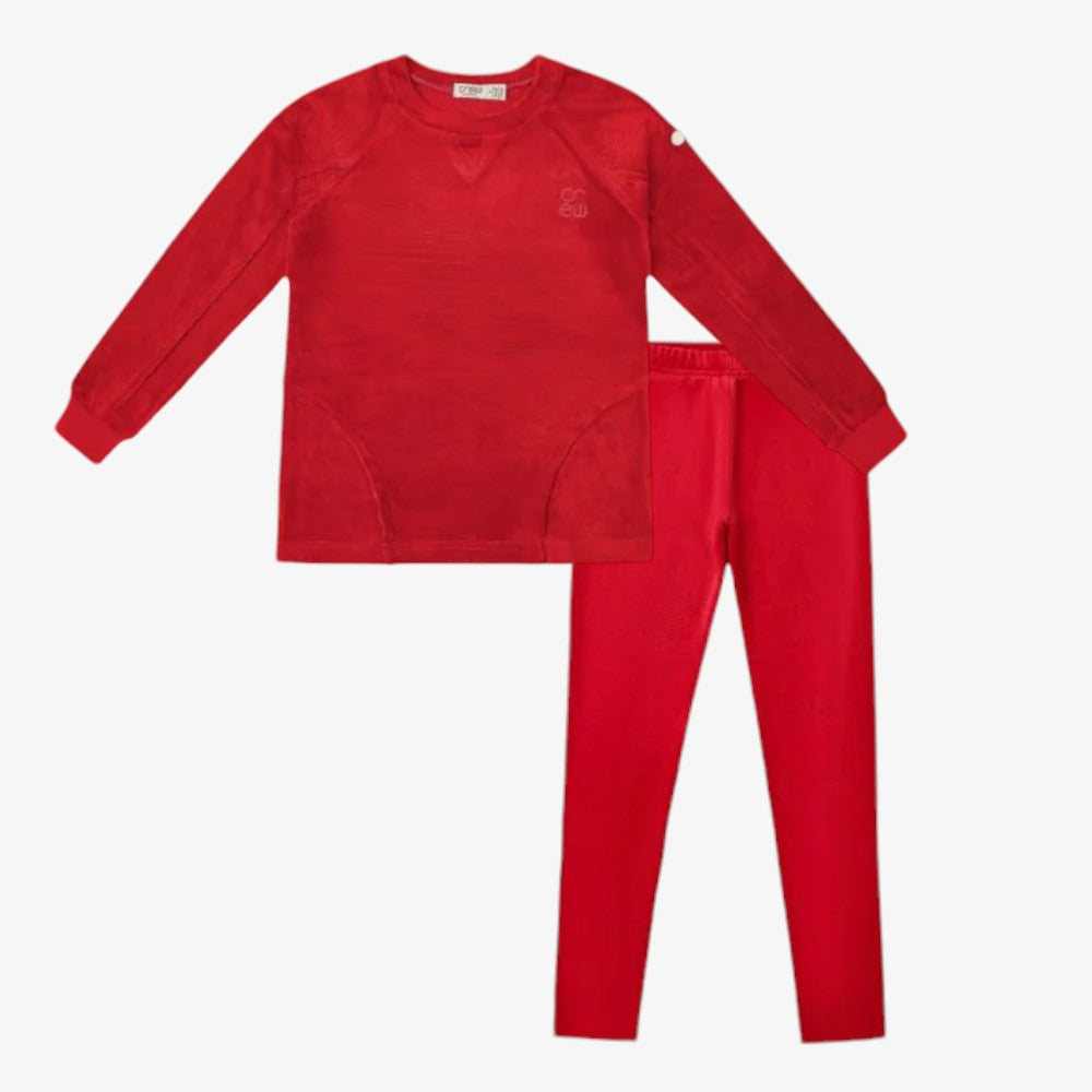 Rib Velour Loungewear - Red