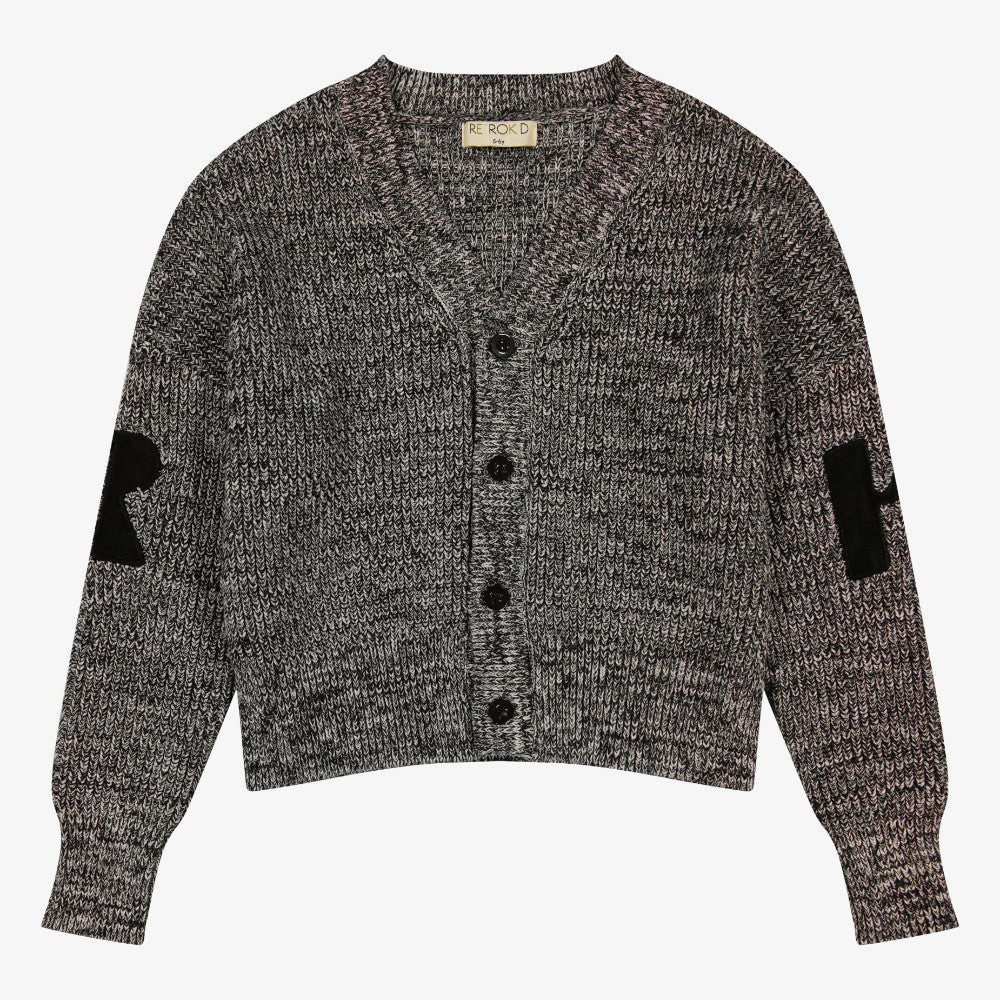 Nora Knit Cardigan - Black&amp;cream