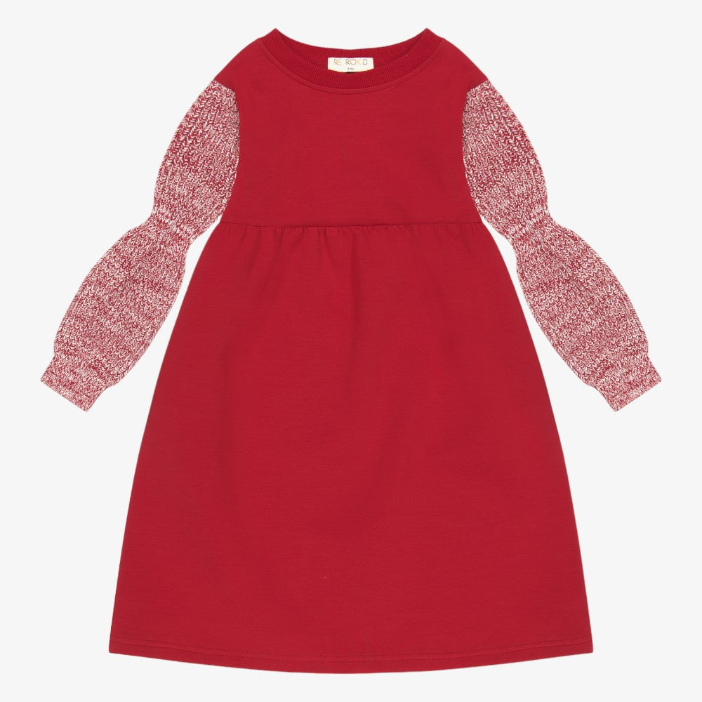 Scuba Twirl Dress - Raspberry&amp;cream