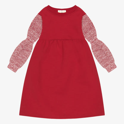 Scuba Twirl Dress - Raspberry&amp;cream