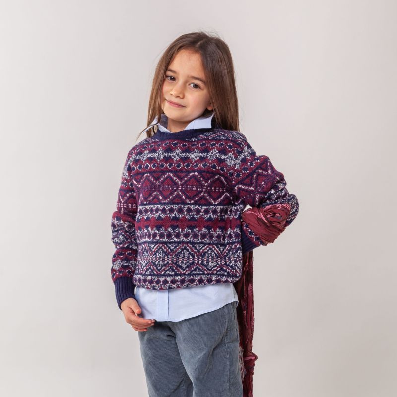 Roses Sweater - Multi Maroon