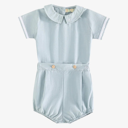 Benner Shirt And Bloomer - Blue Green &amp; Cream
