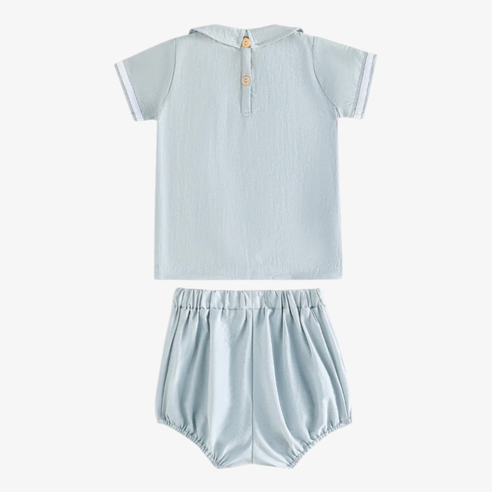 Benner Shirt And Bloomer - Blue Green &amp; Cream