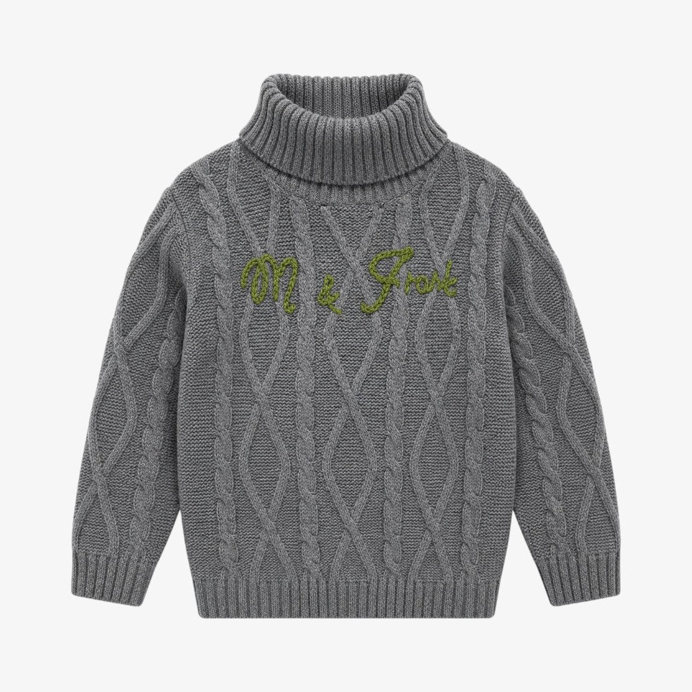 Logo Turtleneck - DARK GRAY & GREEN