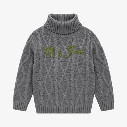 Logo Turtleneck - DARK GRAY &amp; GREEN
