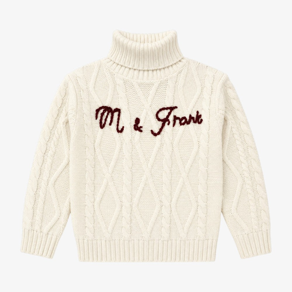 Logo Turtleneck - CREAM &amp; BORDEAUX