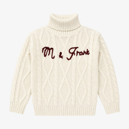 Logo Turtleneck - CREAM &amp; BORDEAUX