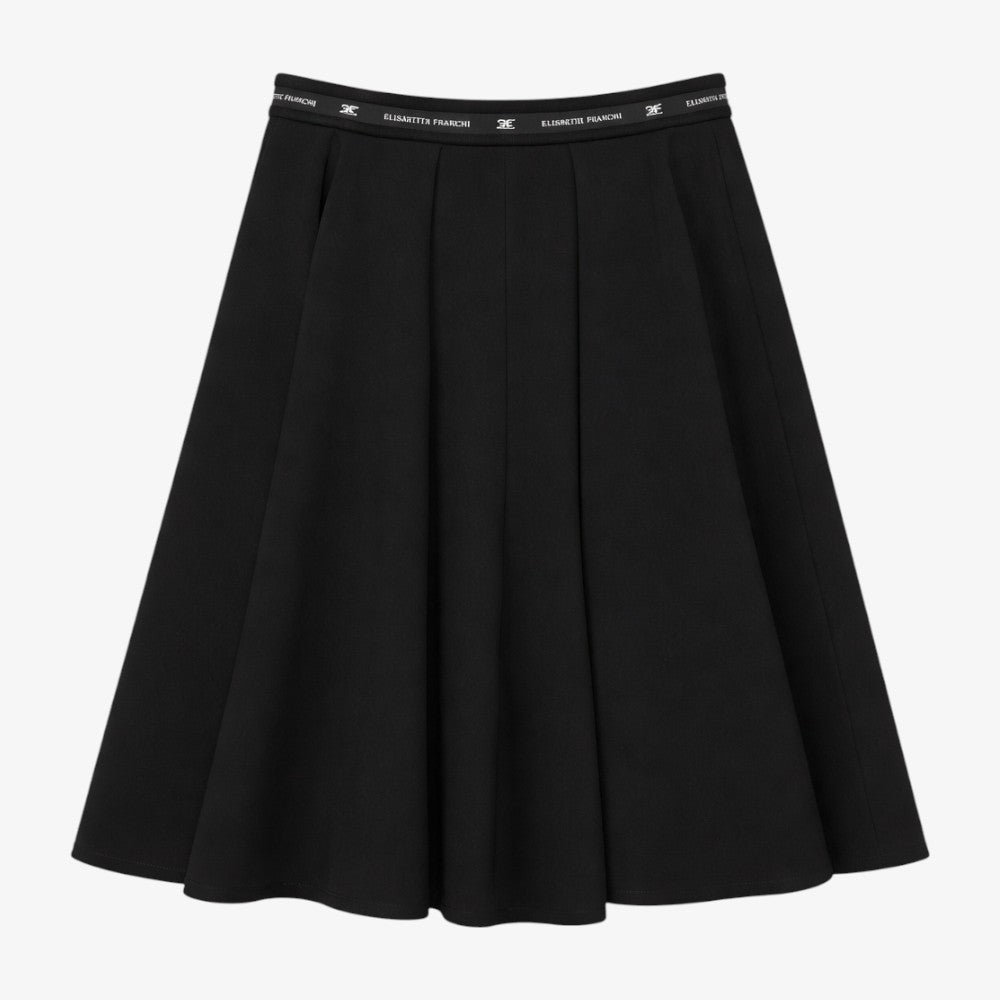 Logo Ribbon Skirt - Black