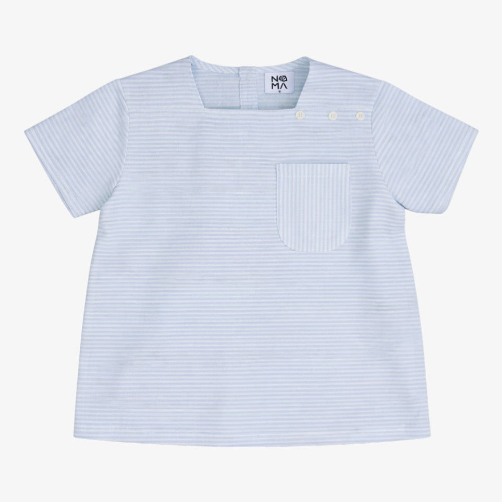 Square Neck Shirt - Blue