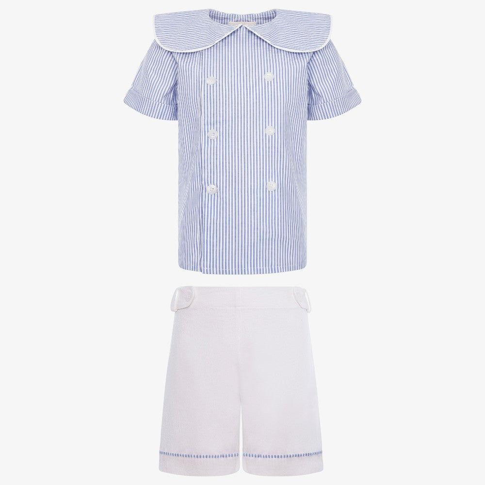 Sailor Stripe Shirt And Shorts - Blue