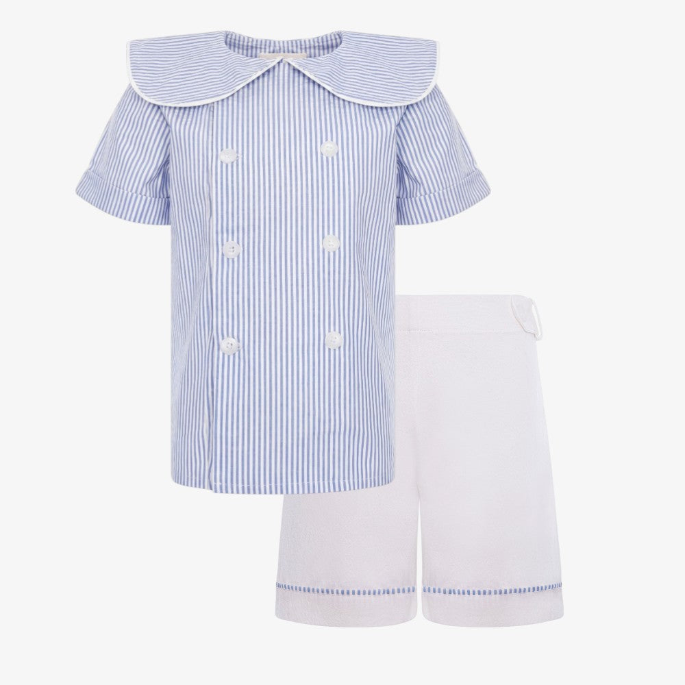 Sailor Stripe Shirt And Shorts - Blue