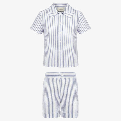 Stripe Shirt And Shorts - Army Green