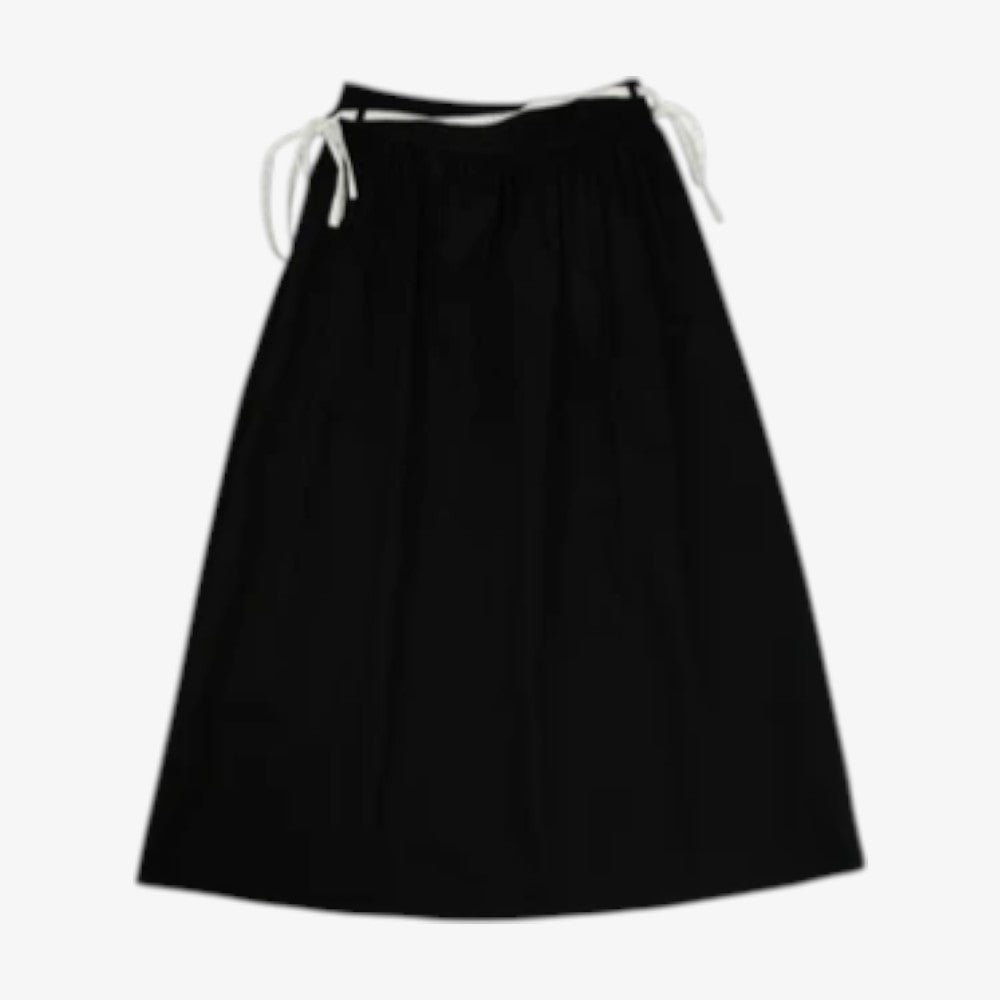 Contrast Bow Shirt And Skirt - White &amp; Black