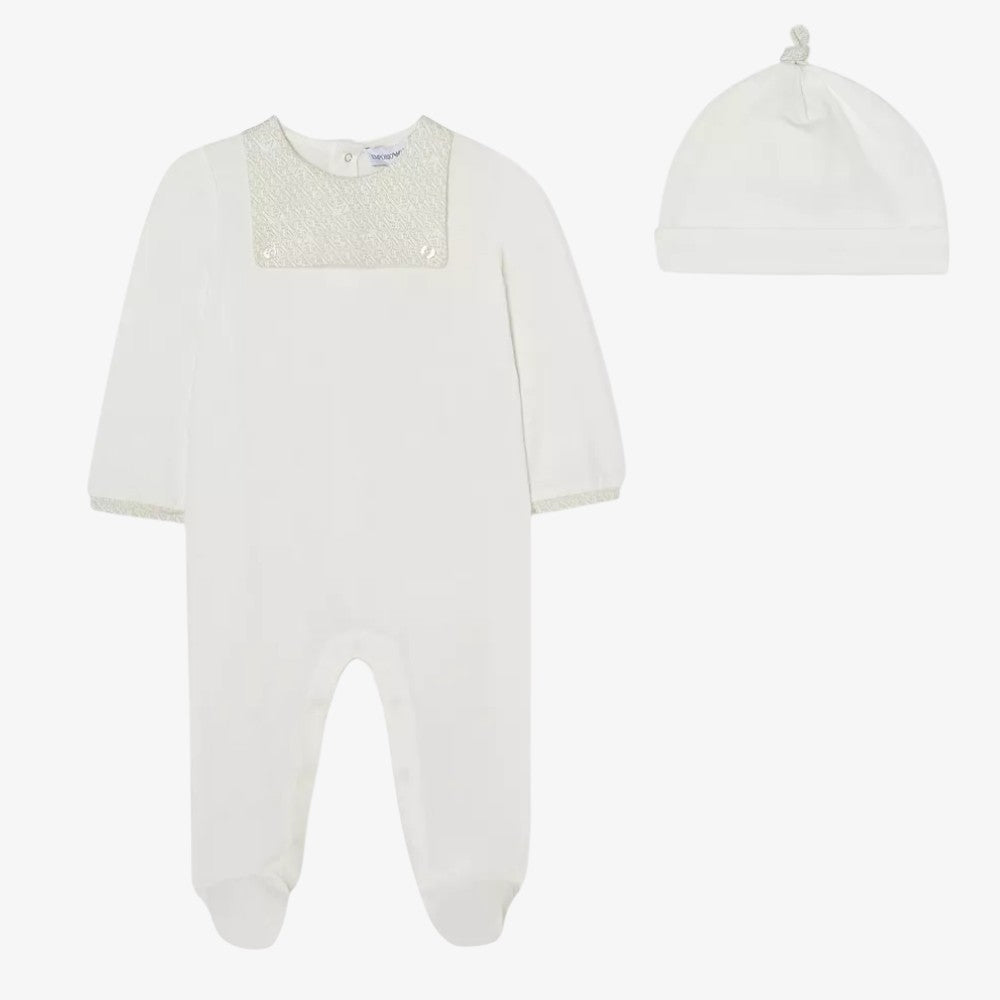Footie And Hat - White