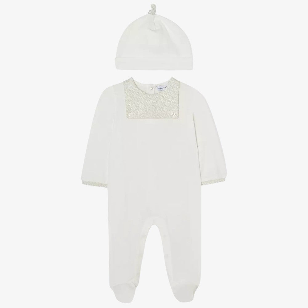 Footie And Hat - White