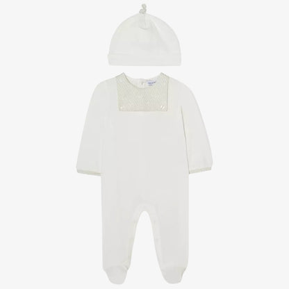 Footie And Hat - White