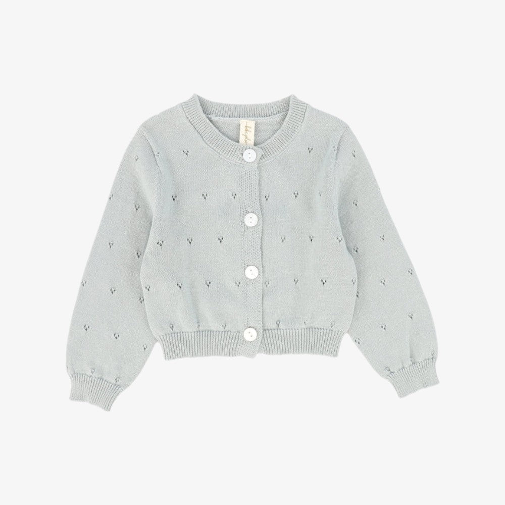 Pointelle Button Cardigan - Sage