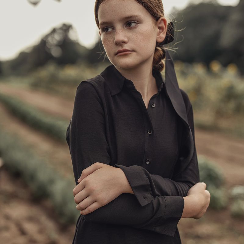 Belted Midi Dress - Black