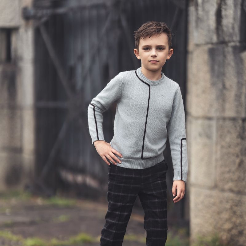 Contrast Sweater - Light Blue