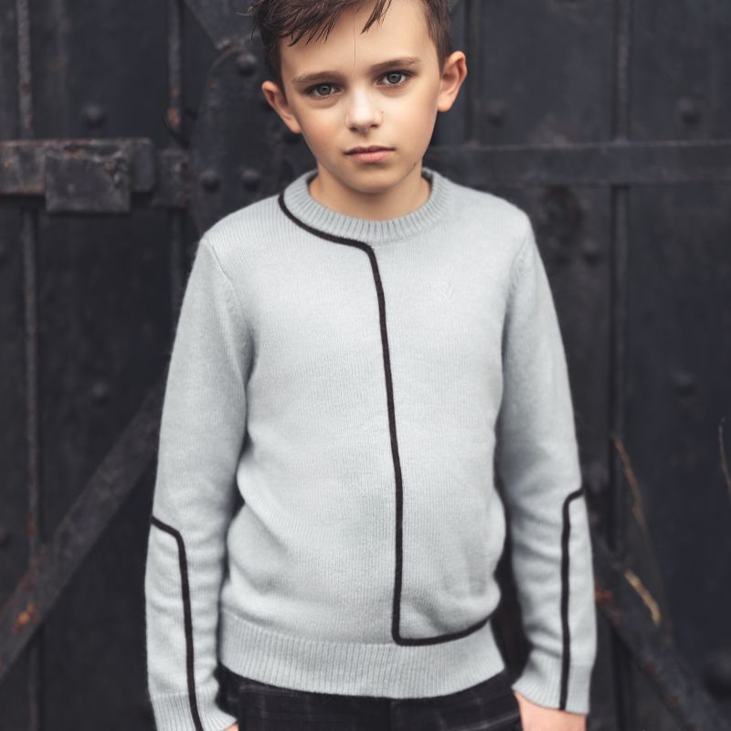 Contrast Sweater - Light Blue